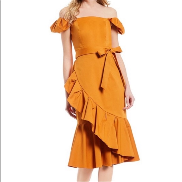 ANTONIO MELANI Dresses & Skirts - Antonio Melani Lara Ruffle Dress Golden Oak